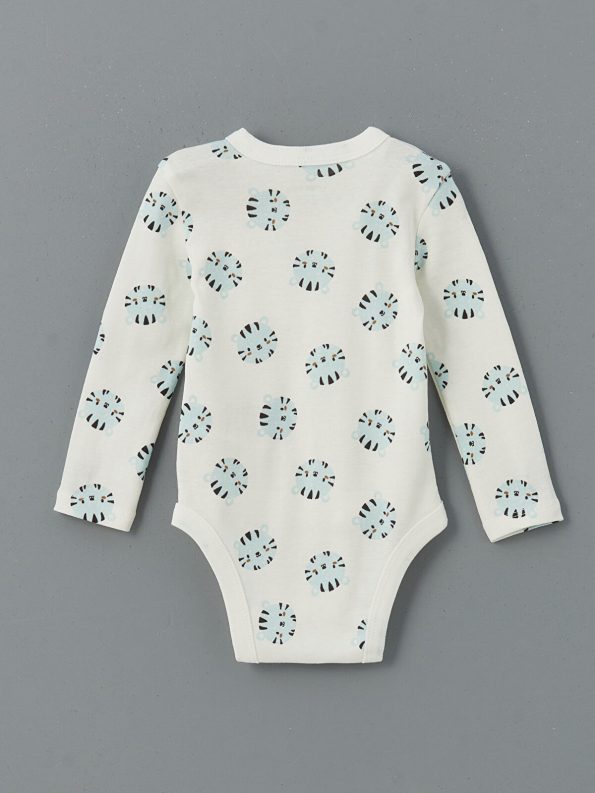 LCW Baby Cream Long Sleeve Printed Hospital Exit Set for Boys