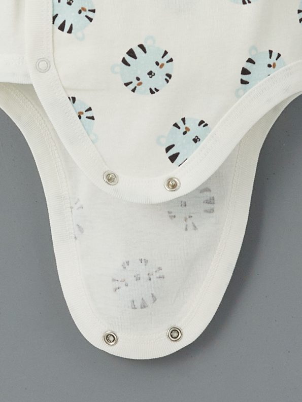 LCW Baby Cream Long Sleeve Printed Hospital Exit Set for Boys