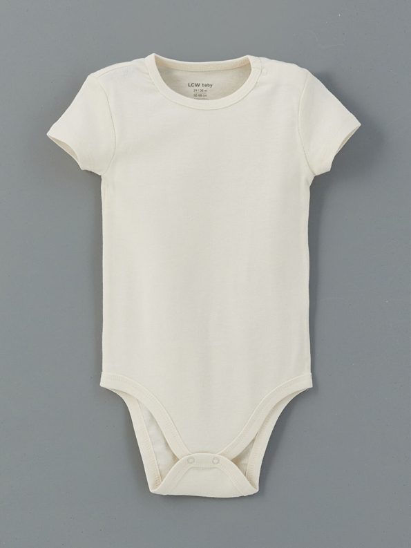 LCW Baby Orange Short-Sleeve Bodysuit Set for Boys