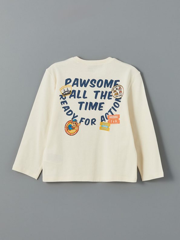 LCW Kids Beige Crew Neck Paw Patrol Printed Boys T-Shirt