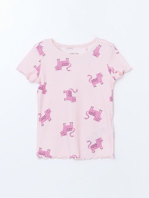 Mary Cat Print Girls' Baby Pajama Set