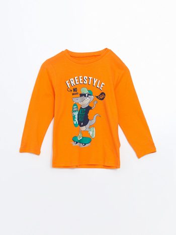 Boys' Printed Crew Neck Sweatshirt and Jogger Set