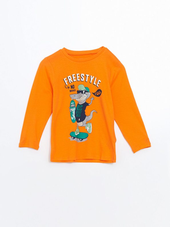 Boys' Printed Crew Neck Sweatshirt and Jogger Set