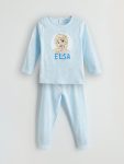Girls' Printed Crew Neck Blouse and Leggings Set