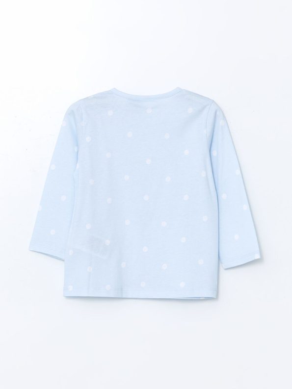 Girls' Printed Crew Neck Blouse and Leggings Set