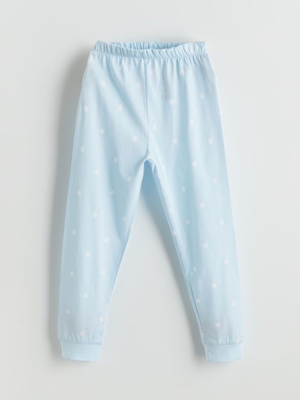 Girls' Printed Crew Neck Blouse and Leggings Set