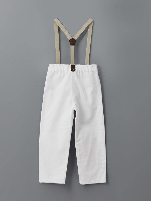 LCW Kids White Elastic Waist Strappy Boys' Pants