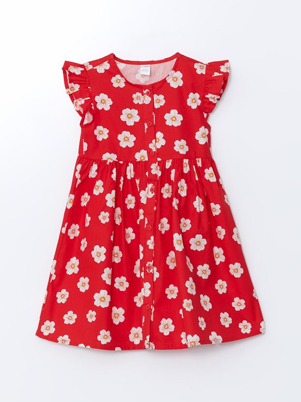 LCW Kids Red Floral Print Short Sleeve Dress