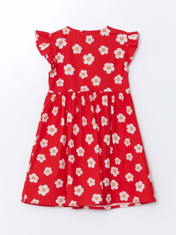 LCW Kids Red Floral Print Short Sleeve Dress