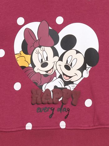 LCW Kids Burgundy Minnie Mouse Printed Sweatshirt