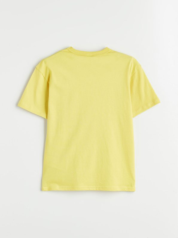 LCW Kids Yellow Crew Neck T-Shirt for Boys