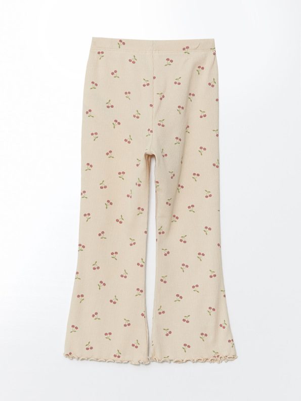LCW Kids Green Floral Print Girls' Leggings 2-Pack