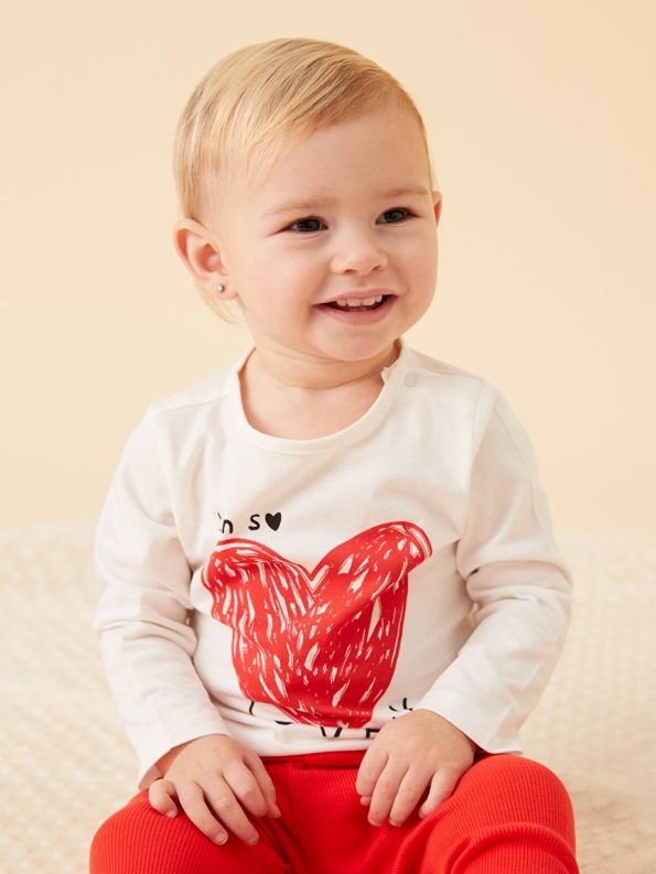 LCW Baby Cream Bicycle Neck Girls' Pajama Set