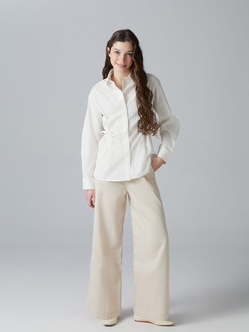 LCW Teen Beige Wide Leg Girls Pants