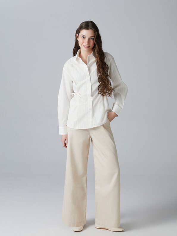 LCW Teen Beige Wide Leg Girls Pants