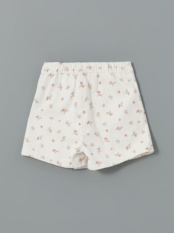 LCW Kids Cream Floral Print Girls' Shorts Skirt