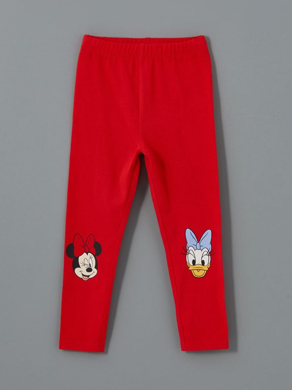 LCW Kids Red Minnie Mouse Printed Girls' T-Shirt and Leggings Set