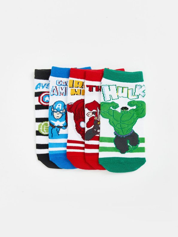 Patterned Boys' Ankle Socks Set of 5
