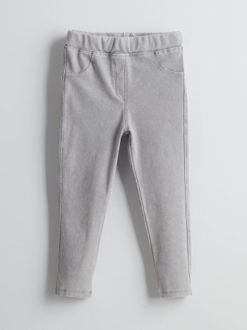 LCW Kids Gray Elastic Waist Leggings for Girls