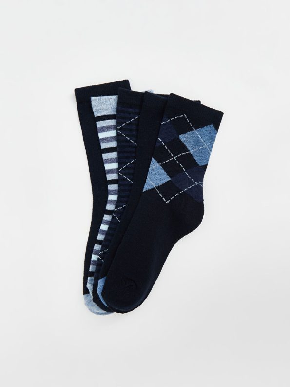 Teddy Bear Pattern Boys' Ankle Socks Set of 5