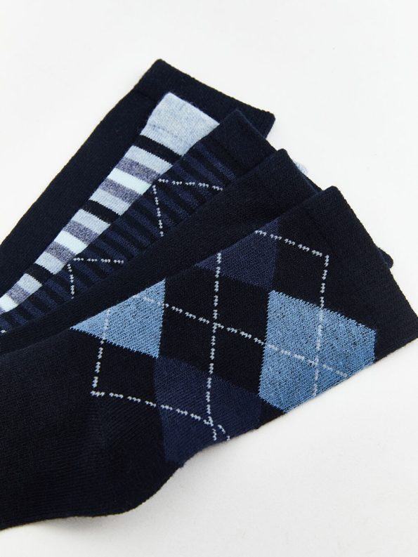 Teddy Bear Pattern Boys' Ankle Socks Set of 5