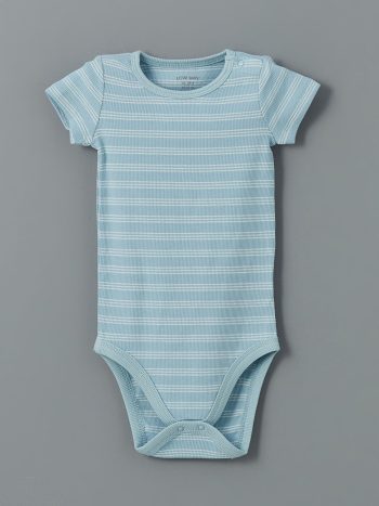 LCW Baby Ecru Printed Short Sleeve Bodysuit Set for Boys
