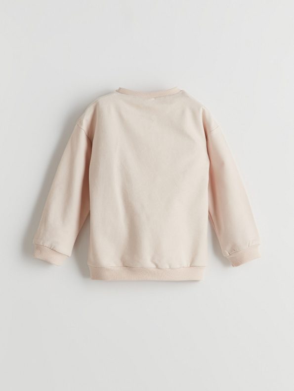 LCW Baby Beige Crew Neck Sweatshirt and Pants Set