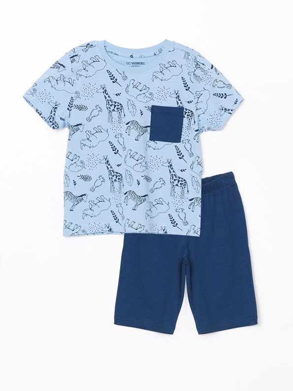 LCW Kids Blue Short Sleeve Boys Pajama Set