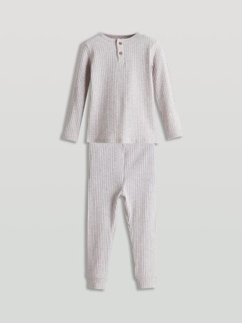 LCW Baby Beige Bicycle Neck Boy's Pajama Set