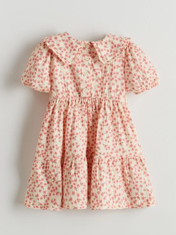 LCW Kids Pink Peter Pan Collar Dress for Girls