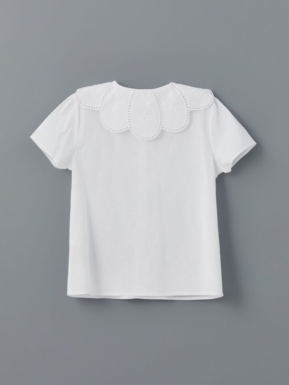 LCW Kids White Flower-Embroidered Baby Collar Shirt