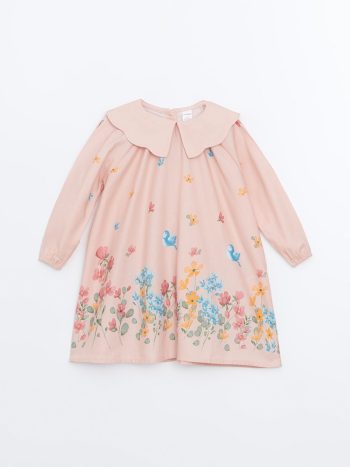 LCW Kids Pink Floral Peter Pan Collar Dress