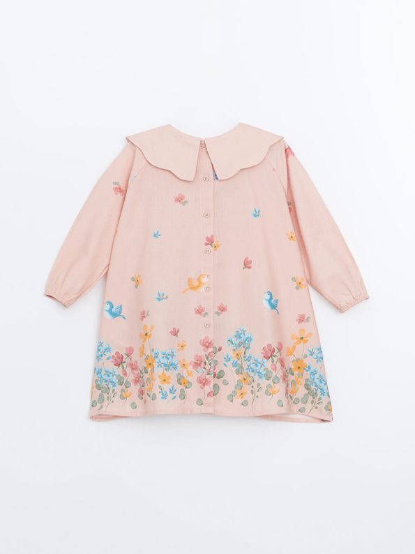 LCW Kids Pink Floral Peter Pan Collar Dress