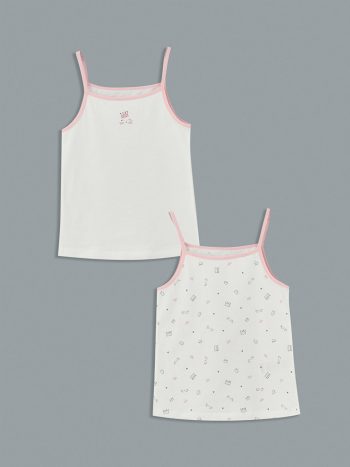 Square Neck Floral Girls' Tank Top Set