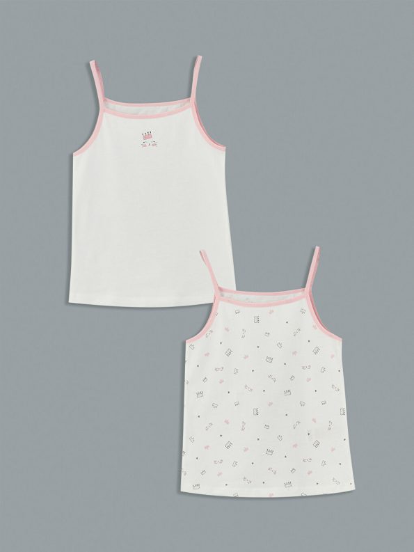 Square Neck Floral Girls' Tank Top Set