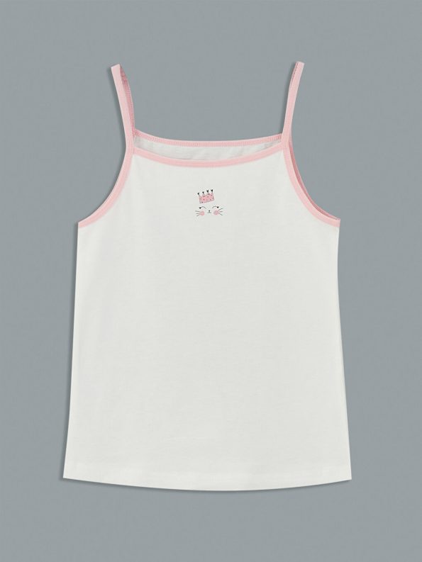 Square Neck Floral Girls' Tank Top Set