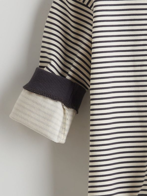 LCW Baby Charcoal Striped Crew Neck Sweatshirt