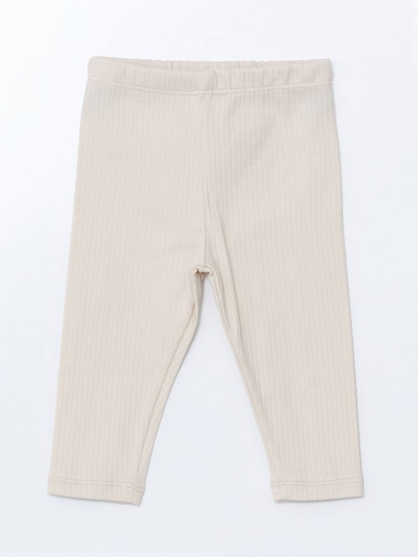 LCW Baby Pink Elastic Waist Organic Cotton Leggings Set