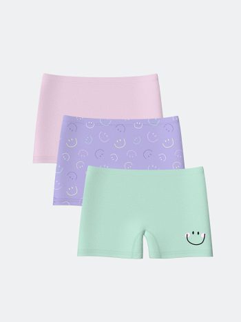 Printed Girls' Boxer Briefs Set of 3