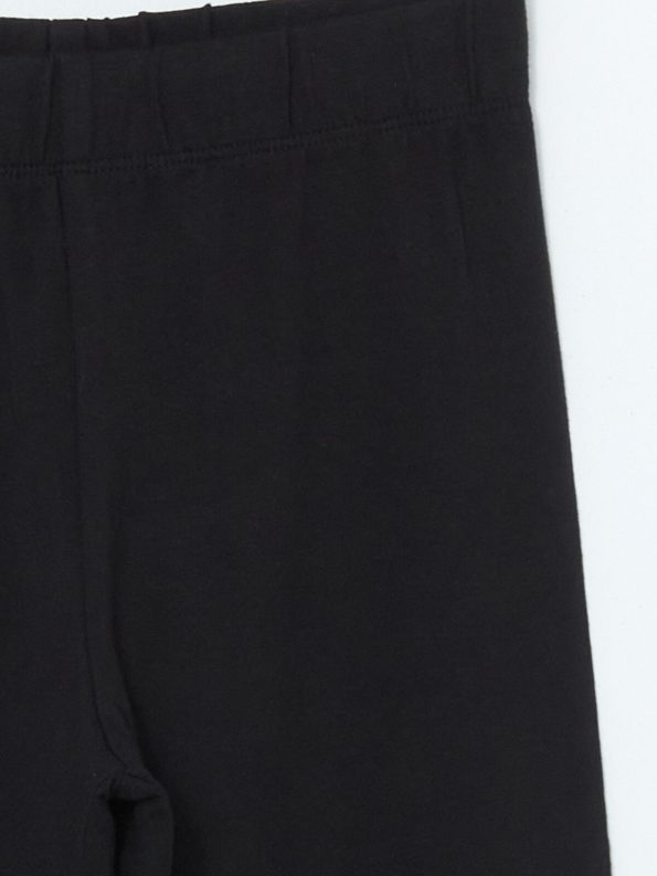 LCW Kids Black Elastic Waist Leggings for Girls