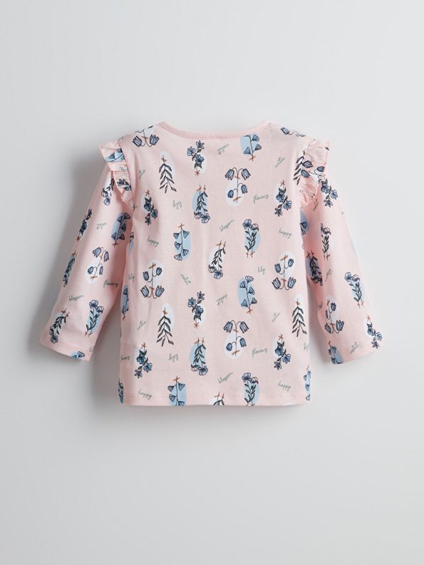 LCW Kids Pink Floral Print Baby Girl Pajama Set