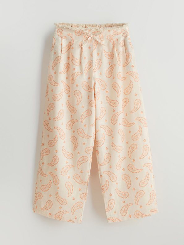 LCW Kids Beige Elastic Waist Girl's Trousers