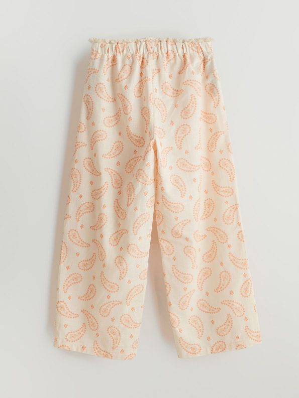 LCW Kids Beige Elastic Waist Girl's Trousers