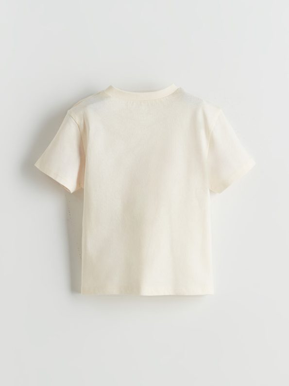 LCW Baby Beige Crew Neck Boys T-Shirt and Sweatpants Set