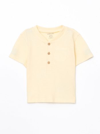 LCW Baby Yellow Buttoned Boys' T-Shirt and Sweatpants Set