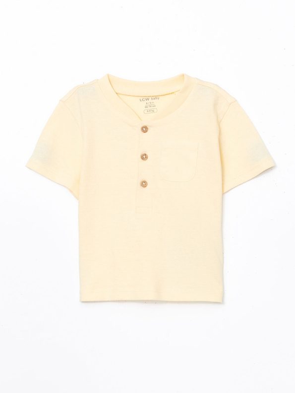 LCW Baby Yellow Buttoned Boys' T-Shirt and Sweatpants Set