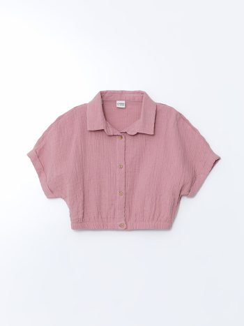LCW Kids Lilac Short Sleeve Muslin Shirt