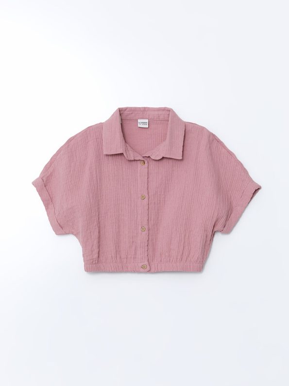 LCW Kids Lilac Short Sleeve Muslin Shirt