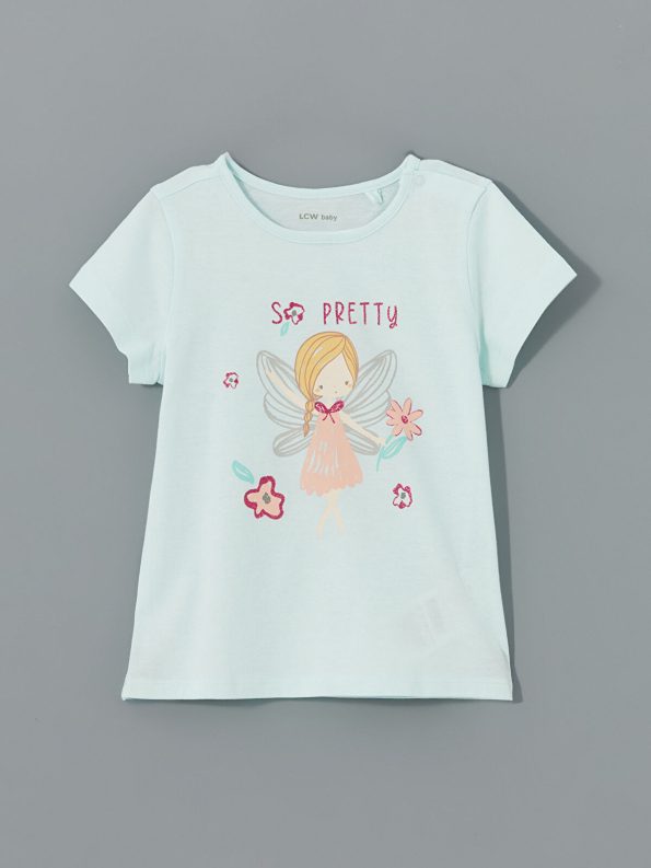 LCW Baby Green Printed Girl's Pajama Set