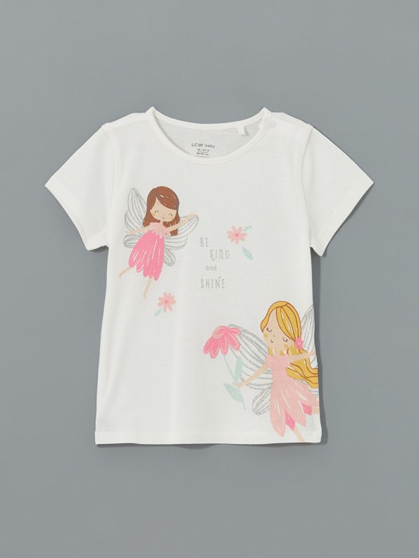 LCW Baby Cream Bicycle Neck Girl Baby Pajama Set
